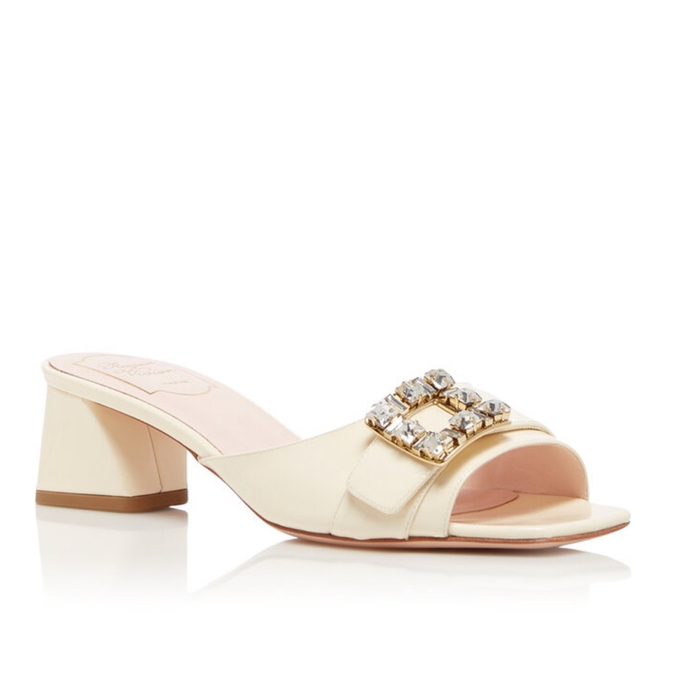 Roger Vivier Bikiviv Buckle-Embellished Patent Leather Mules $1260